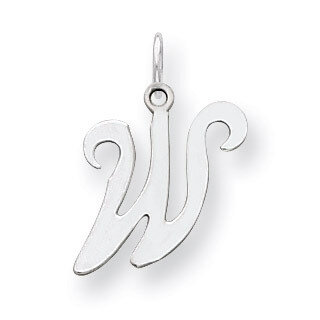 Stamped Initial W Charm Sterling Silver QC4163W, MPN: QC4163W, 883957134277