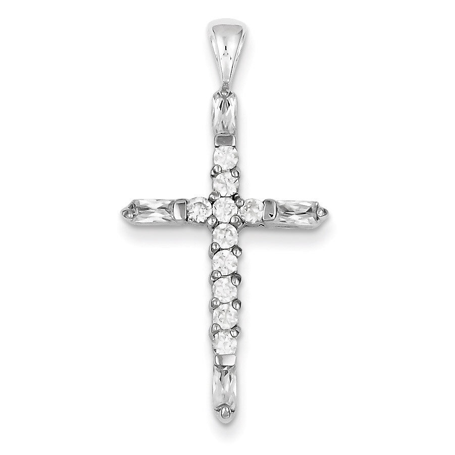 Cross Pendant Sterling Silver Diamond QC4270, MPN: QC4270, 883957910581