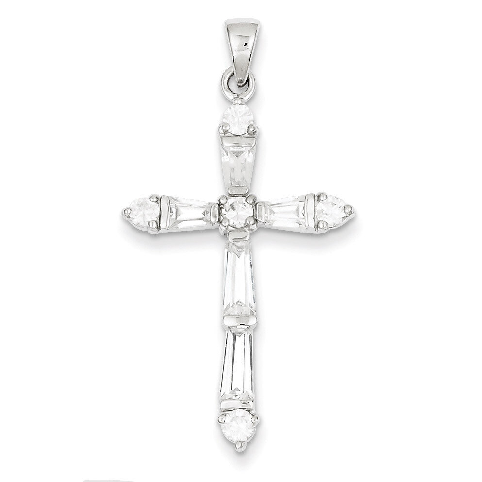 Cross Pendant Sterling Silver Diamond QC4307, MPN: QC4307, 883957910697