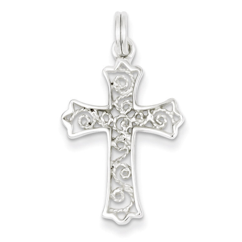 Filigree Cross Charm Sterling Silver QC4313, MPN: QC4313, 723252425284