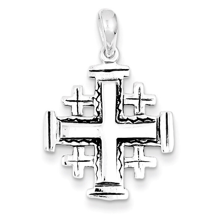 Jerusalem Crusader Pendant Antiqued Sterling Silver QC4327