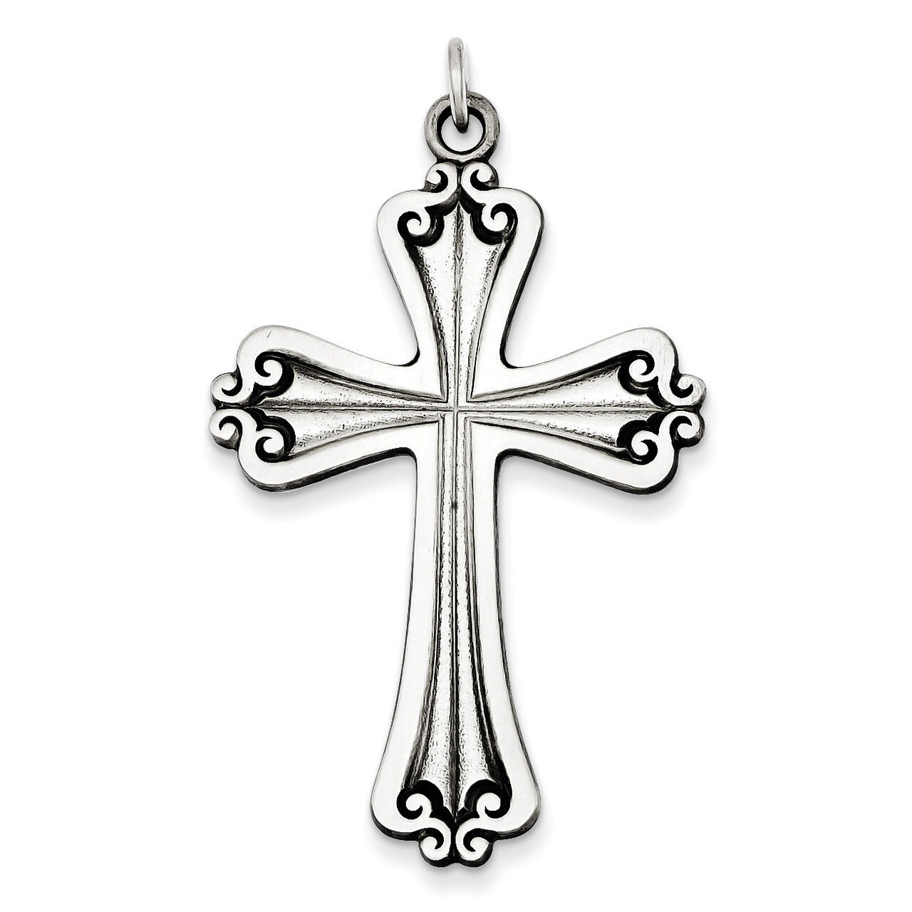 Cross Charm Antiqued Sterling Silver QC434, MPN: QC434, 883957479026
