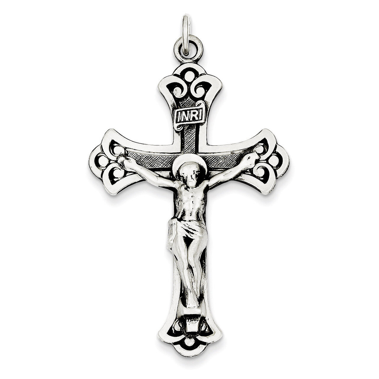 INRI Crucifix Pendant Antiqued Sterling Silver QC435, MPN: QC435, 883957544687