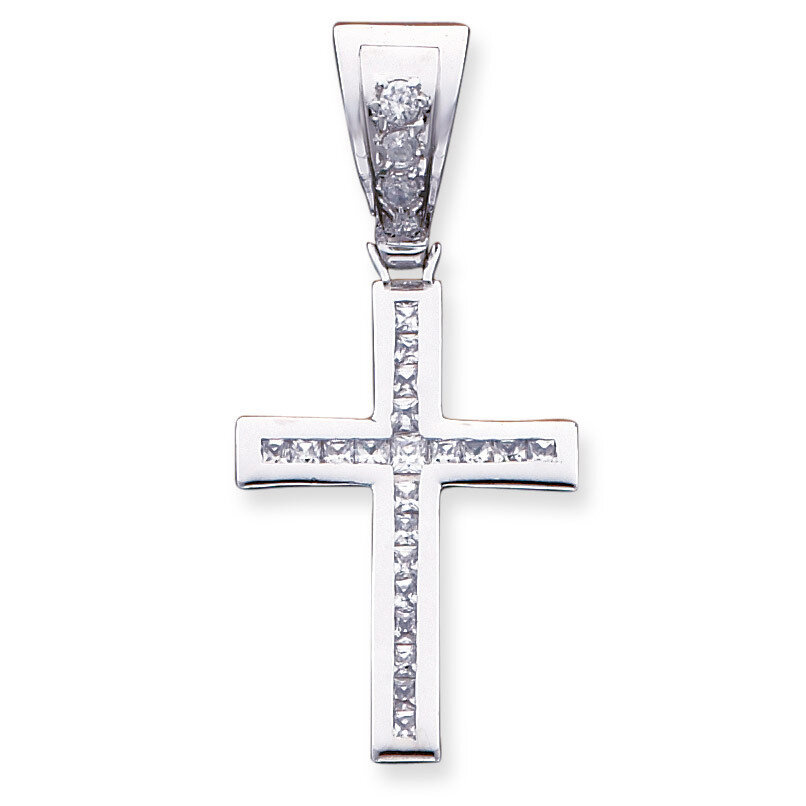 Cross Pendant Sterling Silver Diamond QC4350