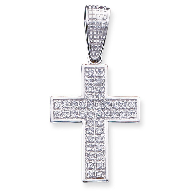Cross Pendant Sterling Silver Diamond QC4355, MPN: QC4355, 883957910857