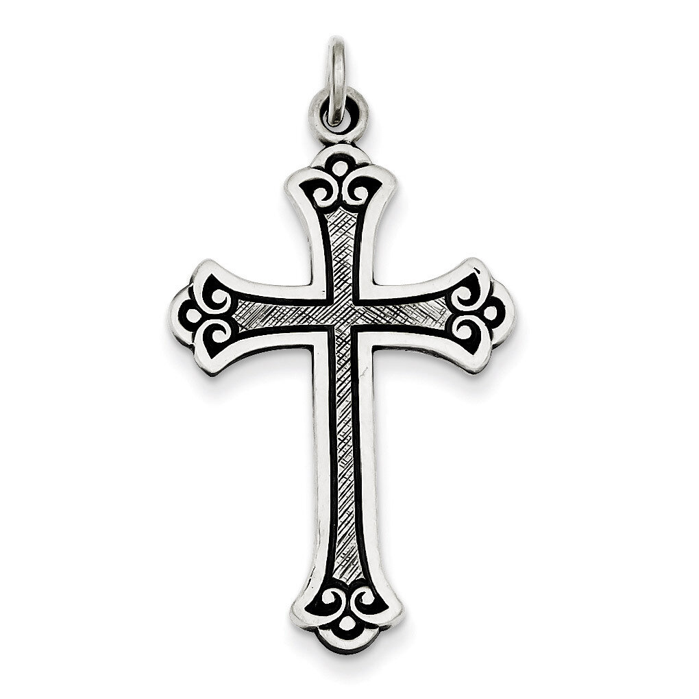 Cross Pendant Antiqued Sterling Silver QC436