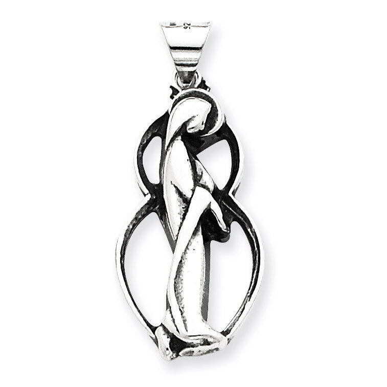 Blessed Mary Charm Antiqued Sterling Silver QC4384