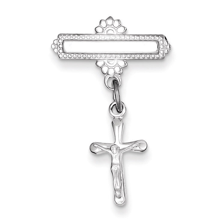 Crucifix Pin Sterling Silver Polished QC4388