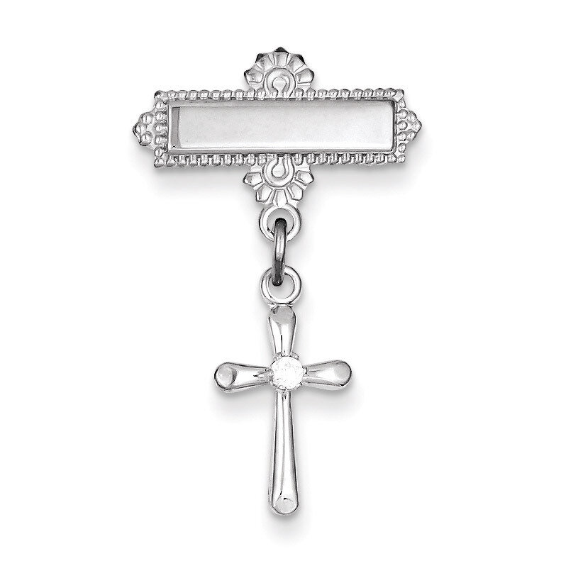Diamond Cross Pin Sterling Silver Polished QC4389, MPN: QC4389, 886774108988