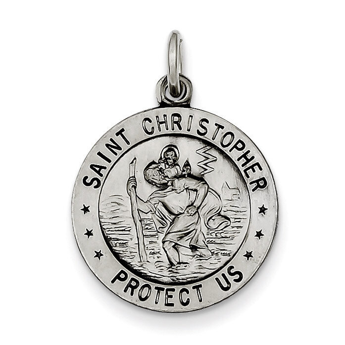 Saint Christopher Medal Sterling Silver QC439, MPN: QC439, 886774583358