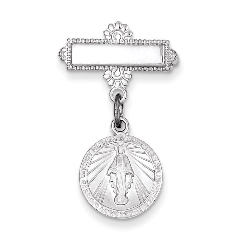 Miraculous Medal Pin Sterling Silver QC4390