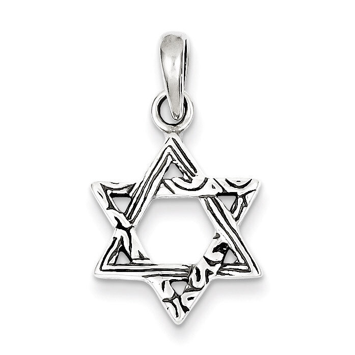 Star of David Charm Antiqued Sterling Silver QC4435