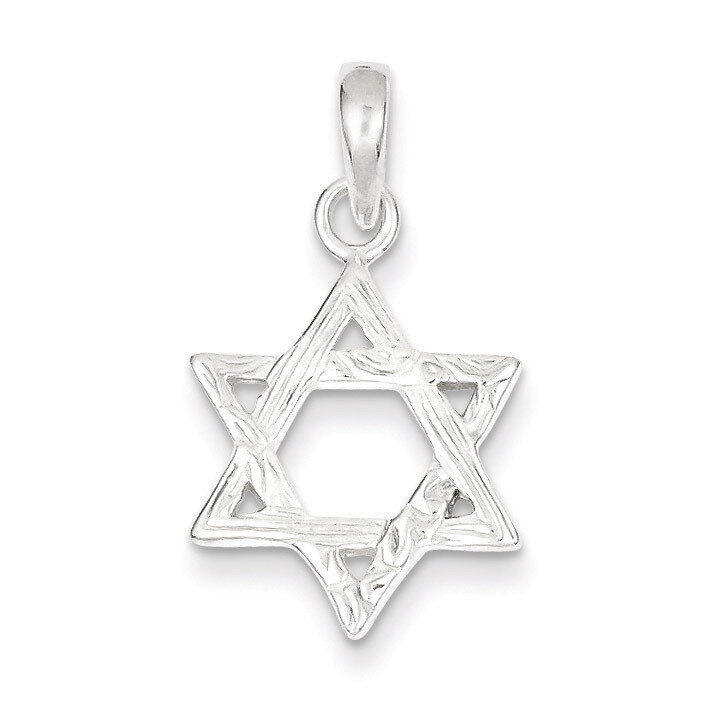 Star of David Pendant Textured Sterling Silver QC4436