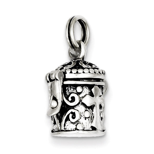 Cross Prayer Box Charm Antiqued Sterling Silver QC4465, MPN: QC4465, 723252302264