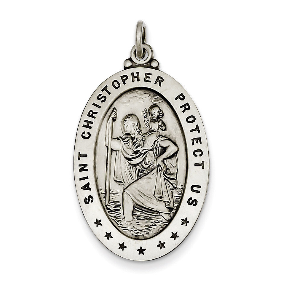 Saint Christopher Medal Sterling Silver QC447, MPN: QC447, 886774583273