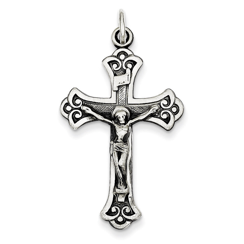 INRI Crucifix Pendant Antiqued Sterling Silver QC449, MPN: QC449, 883957518800