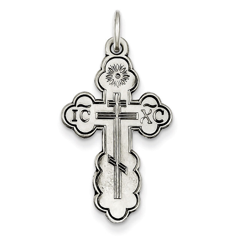 Eastern Orthodox Cross Charm Sterling Silver QC453, MPN: QC453, 883957137483