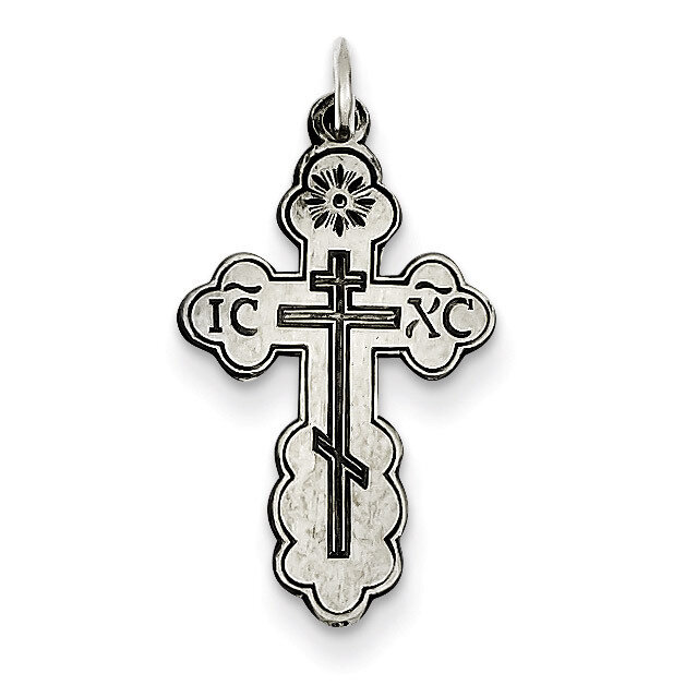 Eastern Orthodox Cross Charm Sterling Silver QC454