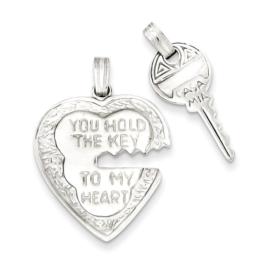 Heart and Key Charms Sterling Silver QC4603, MPN: QC4603, 883957911281