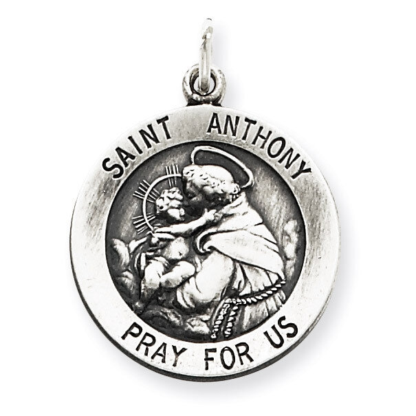 Saint Anthony Medal Antiqued Sterling Silver QC461