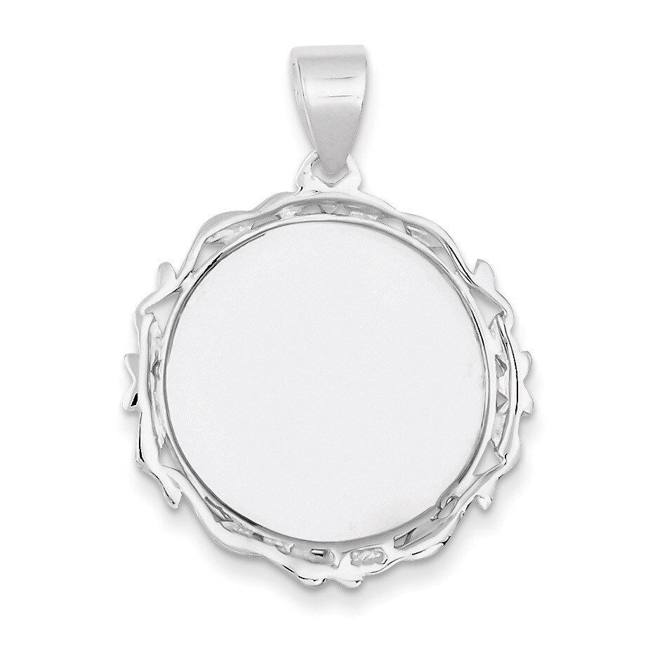 Round Pendant Sterling Silver Fancy QC4701