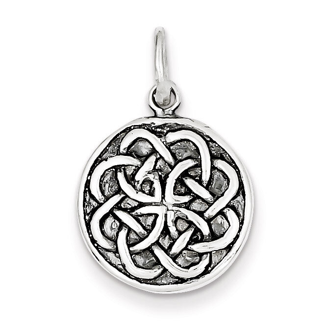 Celtic Knot Charm Antiqued Sterling Silver QC4715
