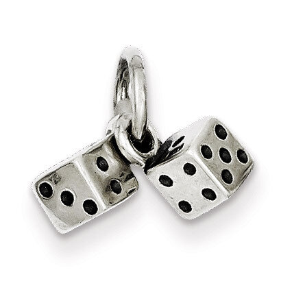 Antique Dice Charm Sterling Silver QC4727, MPN: QC4727, 883957911434