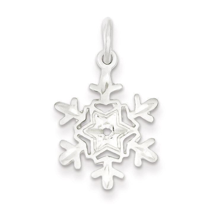 Snowflake Charm Diamond-cut Sterling Silver QC4746, MPN: QC4746, 883957581880