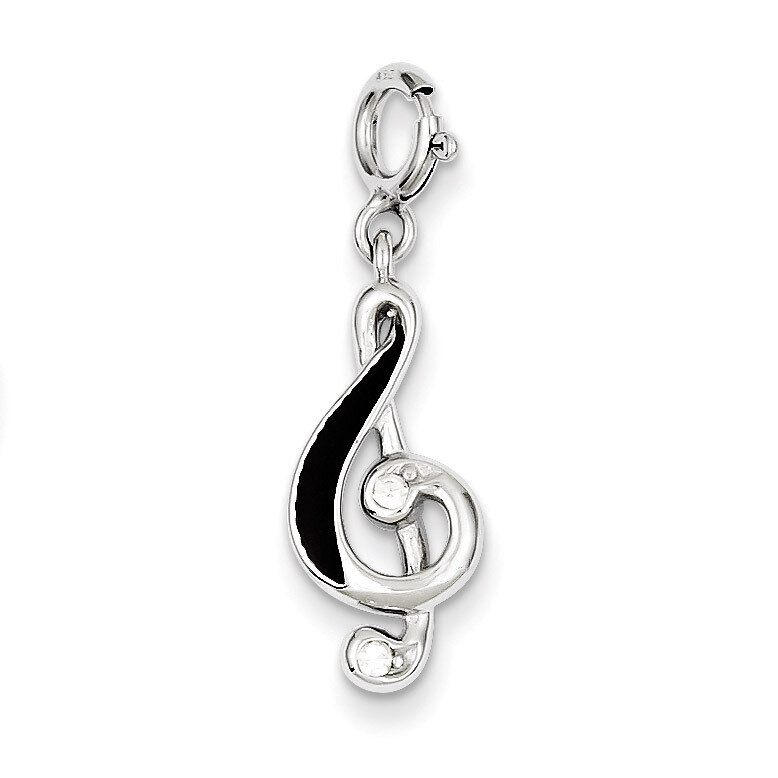 Red Enameled Treble Clef Charm Sterling Silver QC4757, MPN: QC4757, 883957316802