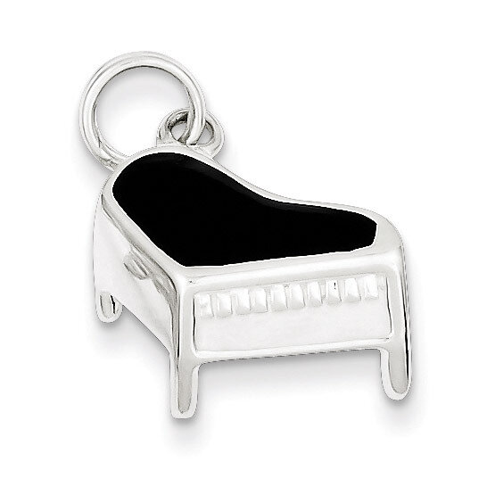 Piano Charm Sterling Silver Enameled QC4776, MPN: QC4776, 883957563862