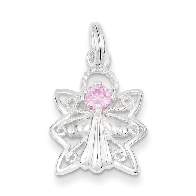 Pink Diamond Angel Charm Sterling Silver QC4827, MPN: QC4827, 723252449693