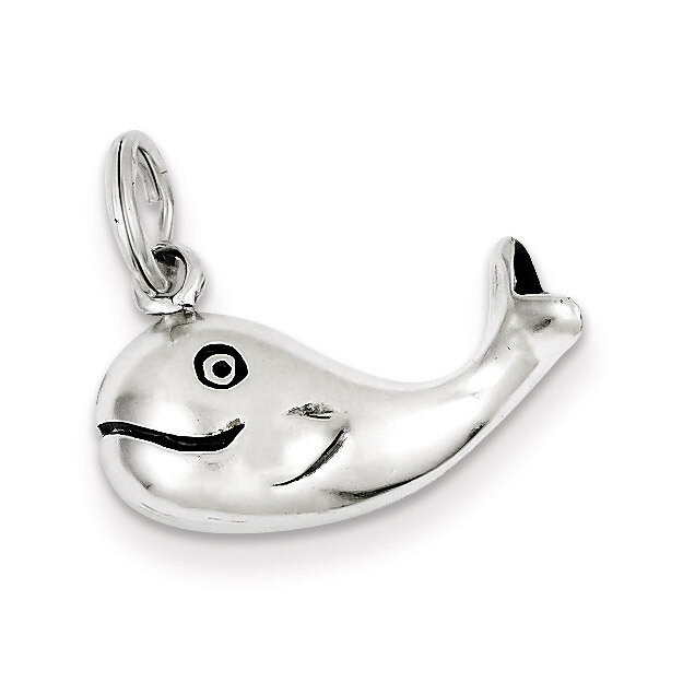 Whale Charm Antiqued Sterling Silver QC4868
