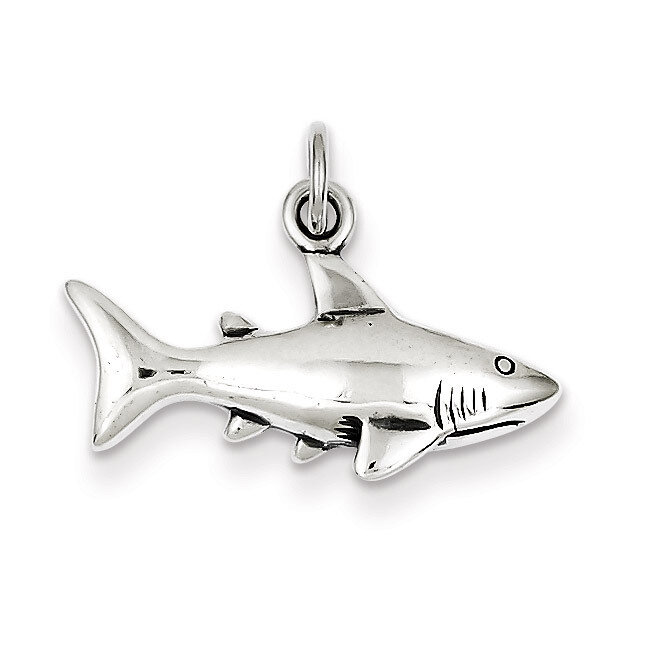 Antique Shark Charm Sterling Silver QC4869, MPN: QC4869, 883957911878