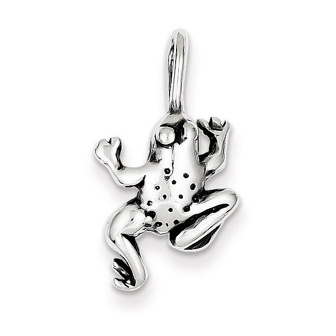 Frog Pendant Antiqued Sterling Silver QC4888