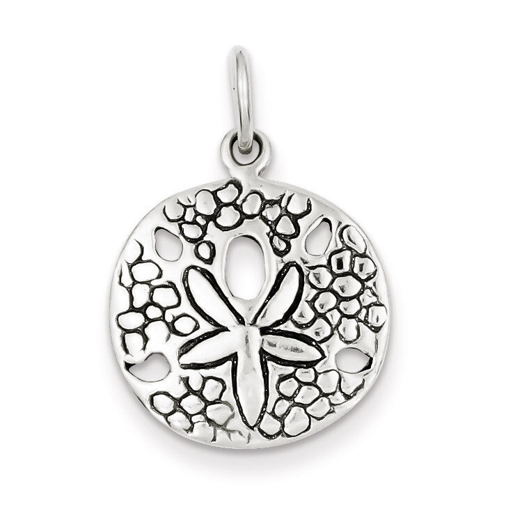 Sand Dollar Charm Antiqued Sterling Silver QC4921, MPN: QC4921, 883957569956