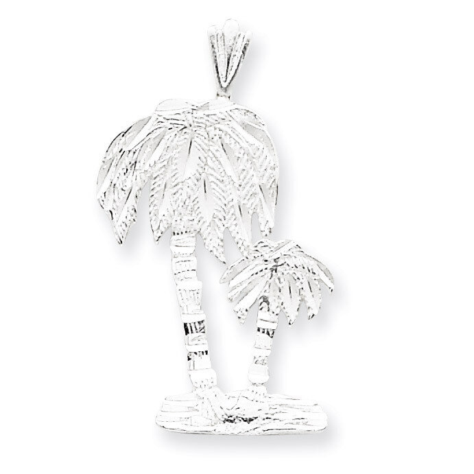 Palm Trees Pendant Charm Diamond-cut Sterling Silver QC4949, MPN: QC4949, 886774760377