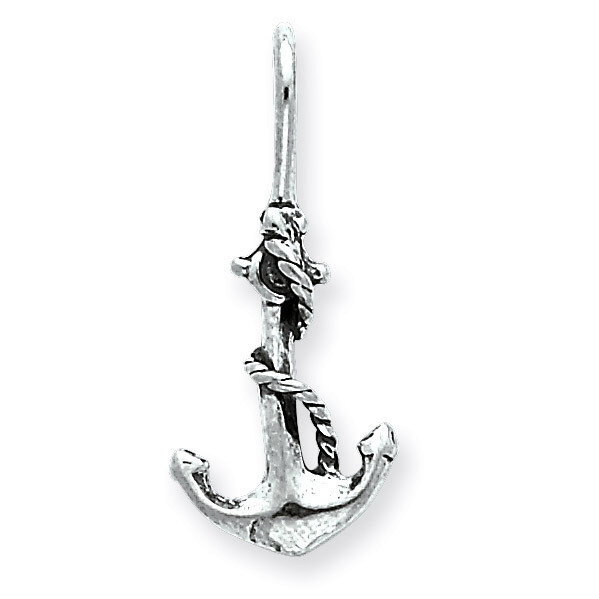 Anchor and Rope Pendant Antiqued Sterling Silver QC4970