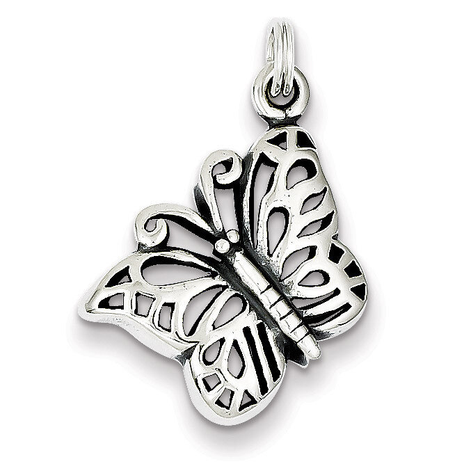 Antique Butterfly Charm Sterling Silver QC4997, MPN: QC4997, 883957977447