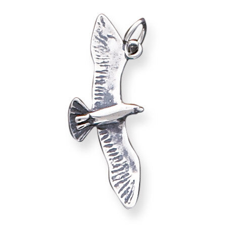 Wing Spread Seagull Charm Antiqued Sterling Silver QC5010, MPN: QC5010, 883957529158