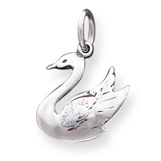 Swan Charm Antiqued Sterling Silver QC5013