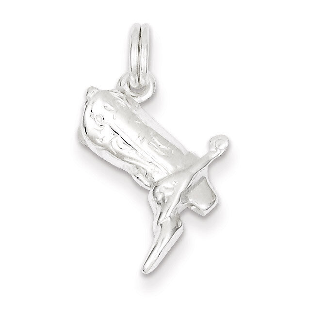 Cowboy Boot Charm Sterling Silver QC5044, MPN: QC5044, 723252331837