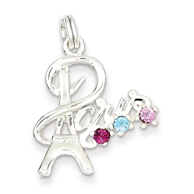 Paris Multi-color Preciosa Crystal Charm Sterling Silver QC5060, MPN: QC5060, 723252404876