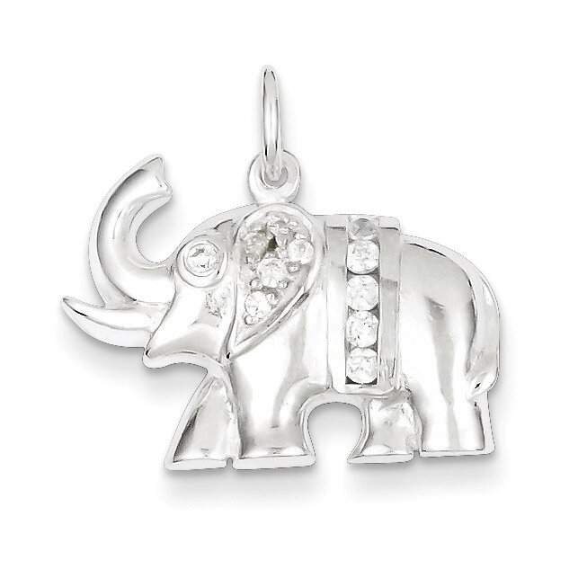 Elephant Charm Sterling Silver Diamond QC5068, MPN: QC5068, 883957912127