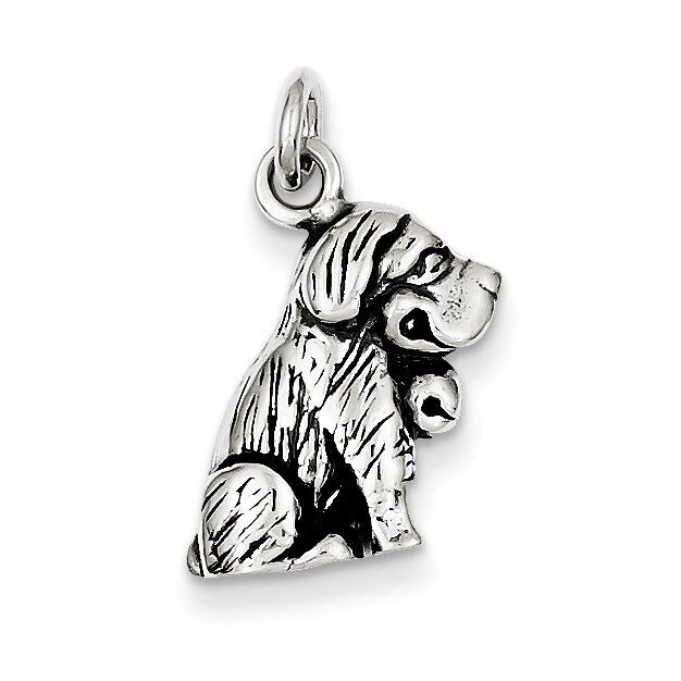 Antique Saint Bernard Charm Sterling Silver QC5077, MPN: QC5077, 883957912141