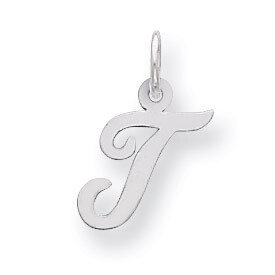 Script Initial T Charm Sterling Silver QC5080T, MPN: QC5080T, 883957558844