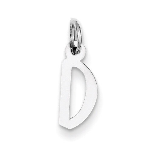 Slanted Block Initial Charm Sterling Silver QC5081D, MPN: QC5081D, 191101529177
