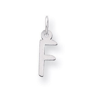 Slanted Block Initial F Charm Sterling Silver QC5081F, MPN: QC5081F, 191101530944