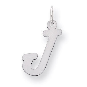 Medium Script Initial J Charm Sterling Silver QC5082J, MPN: QC5082J, 883957536415