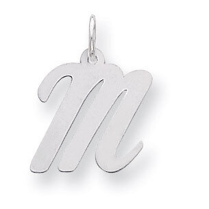Medium Script Initial M Charm Sterling Silver QC5082M, MPN: QC5082M, 883957558851