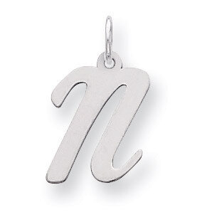 Medium Script Initial N Charm Sterling Silver QC5082N, MPN: QC5082N, 883957524924